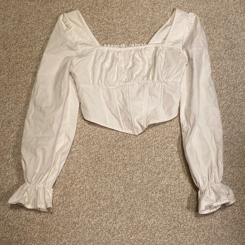 White Peasant Corset Top